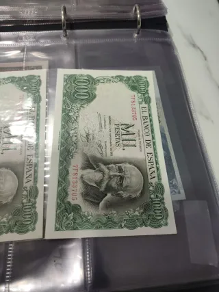 2 Billetes 1000 Pesetas 1971 SC correlativos