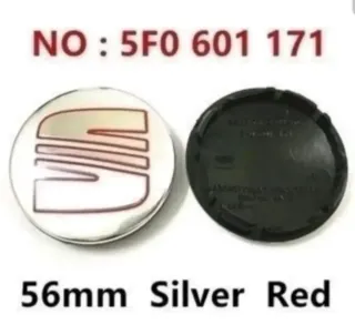 4 CENTROS EMBLEMA RUEDA LLANTA SEAT 56mm 5F0601171