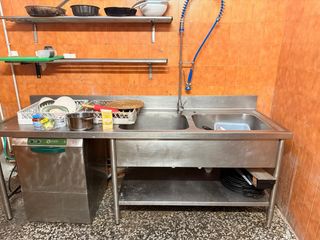 Fregadero industrial doble acero inoxidable