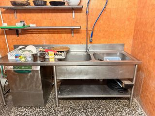Fregadero industrial doble acero inoxidable
