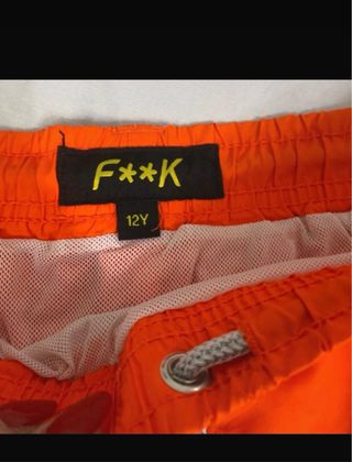 Costume da bagno bambino F**k arancione