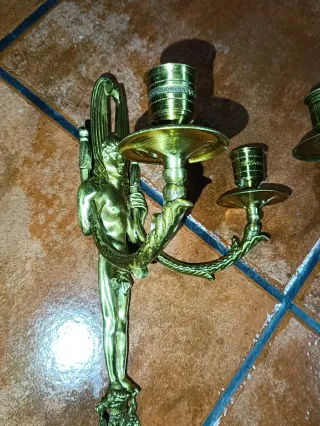 Apliques de Bronce con Figuras de Cupido