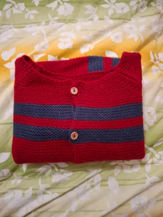 Golfino bimba/o rosso e blu