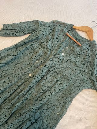 Vestido turquesa encaje talla única