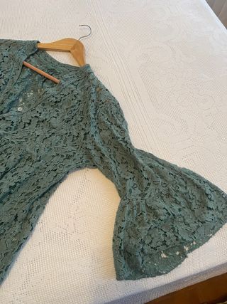 Vestido turquesa encaje talla única