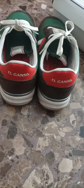 Zapatillas El Ganso Talla 45 Marrón/Verde