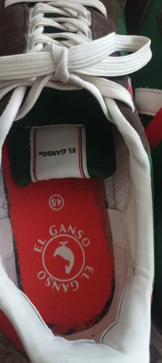 Zapatillas El Ganso Talla 45 Marrón/Verde