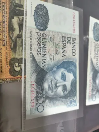 2 Billetes 500 Pesetas 1979 SC Correlativo