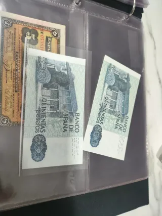 2 Billetes 500 Pesetas 1979 SC Correlativo