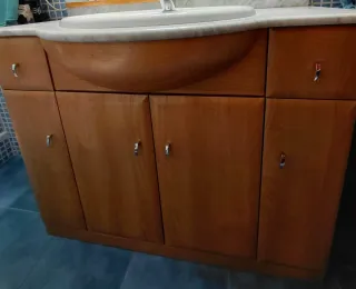 Mueble baño completo lavabo y espejo 1 metro largo