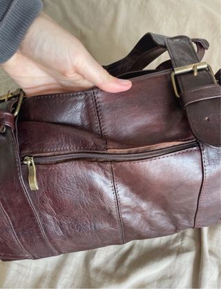 Bolso vintage piel marrón