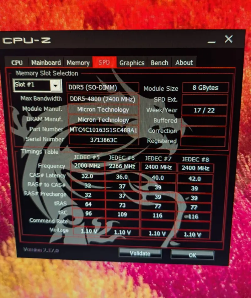 Ram DDR5 16GB (2X8GB) Micron con adaptador DIMM afbeelding 2