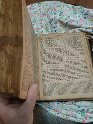 ANTIGUA BIBLIA ALEMANA XIX SIGLO 1870 AÑO.