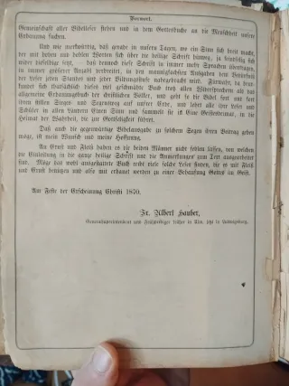 ANTIGUA BIBLIA ALEMANA XIX SIGLO 1870 AÑO.