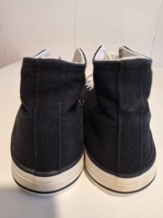 Zapatillas altas tela negra mujer T-36