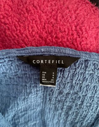 Vestido azul midi fruncido