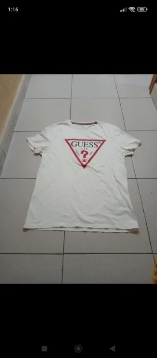 Camiseta Guess USA Hombre Blanca