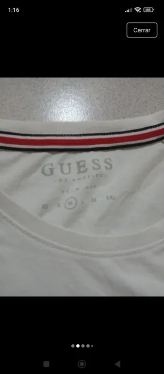 Camiseta Guess USA Hombre Blanca