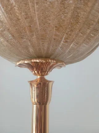 Lámpara de bronce y cristal Murano