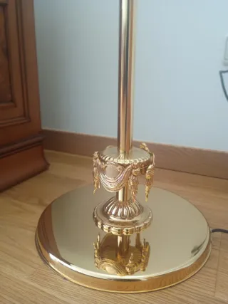 Lámpara de bronce y cristal Murano