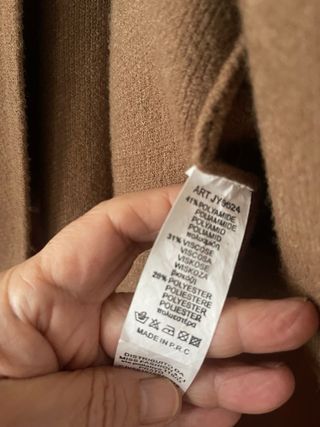 Chaqueta capa punto camel talla única