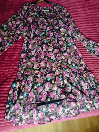 Vestido gasa estampado flores