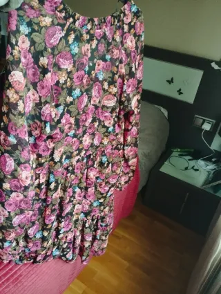 Vestido gasa estampado flores