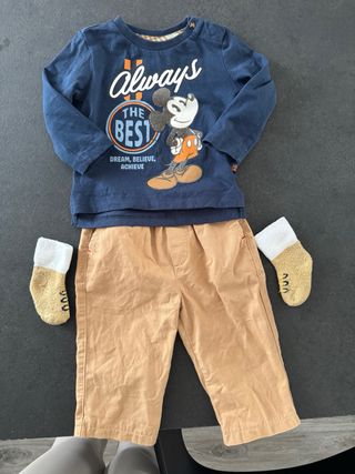Completo Mickey Mouse 3/6 mesi in cotone 100%