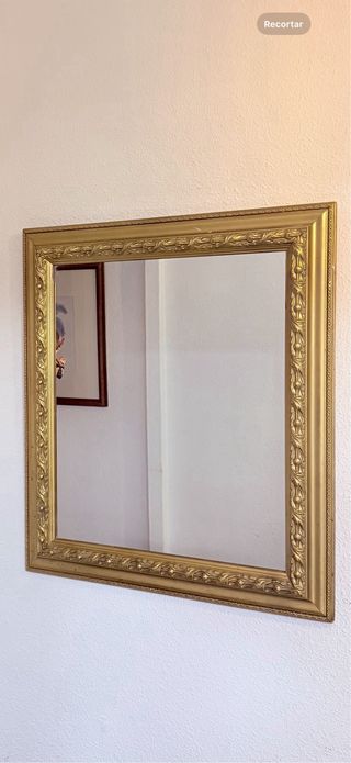 Espejo Vintage Cuadrado - Marco Madera Tallada oro