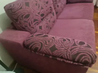 Sofá Cama Gris y Morado