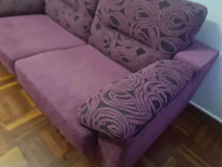 Sofá Cama Gris y Morado