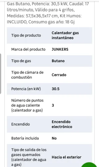 Calentador de agua Junkers
