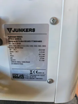 Calentador de agua Junkers