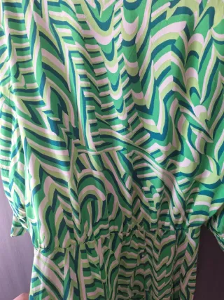 Abito chemisier Zara verde stampa geometrica