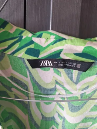 Abito chemisier Zara verde stampa geometrica