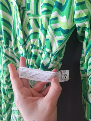 Abito chemisier Zara verde stampa geometrica