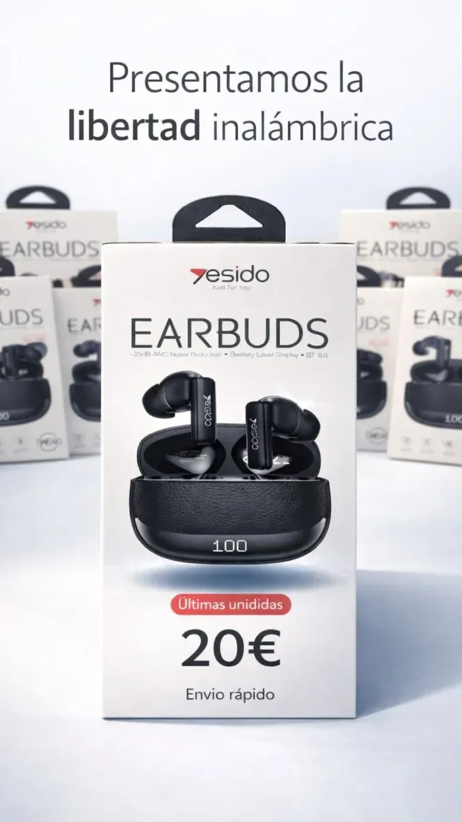 Yesido Earbuds Inalámbricos Negros