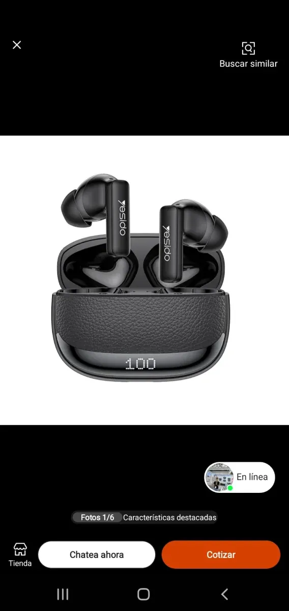 Yesido Earbuds Inalámbricos Negros afbeelding 2
