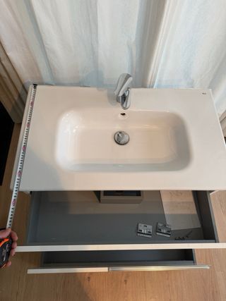 Mueble de baño Roca blanco y plata