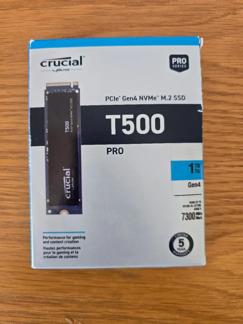 SSD Crucial T500 PRO 1TB NVMe PCIe Gen4 M.2 afbeelding 2