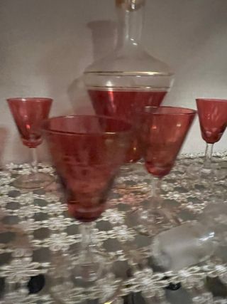 Set bicchieri rossi in vetro