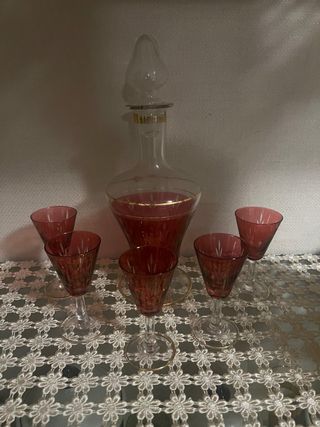 Set bicchieri rossi in vetro