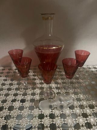 Set bicchieri rossi in vetro