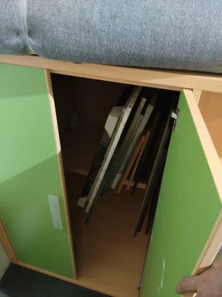 Cama tren madera y metal tal cual sin somier