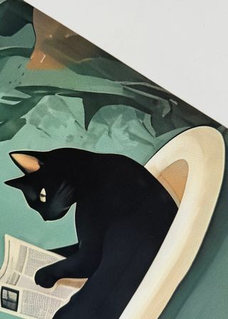 Poster Tela Gatto Nero in Vasca 30x40