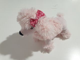 Perrito Caniche PELUCHE Rosa con Bolsito