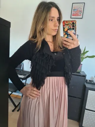 Coprispalle Twin Set nero con rouches taglia M/L