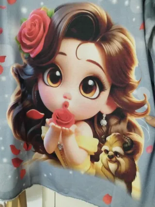 Camiseta punto fino con Bella y Bestia