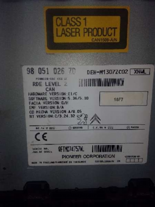 SISTEMA AUDIO / RADIO CD PEUGEOT 208 Access | 01.