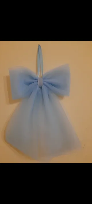 Fiocco nascita in tulle azzurro